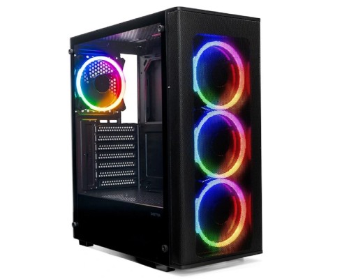 [Корпуса] XASTRA Корпус A300 4FRGB  Black ATX/Mesh/ full-size TG / 4x120mm FR120-FRGB fans/ A300-4FR12F