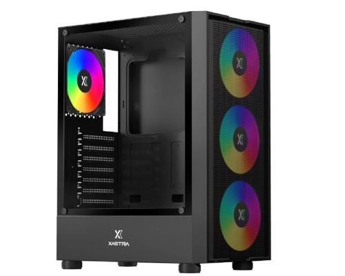 [Корпуса] XASTRA Корпус A301 4FRGB  Black ATX/Mesh/ tempered glass / 4x 120mm FC120-FRGB fans/ A301-BK-FC120FRGB-4F-GL