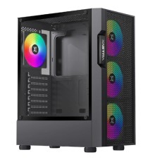 XASTRA Корпус A302 4FRGB  Black ATX/Mesh/ tempered glass / 4x120mm FC120-FRGB fans/ A302-BK-FC120FRGB-4F-GL