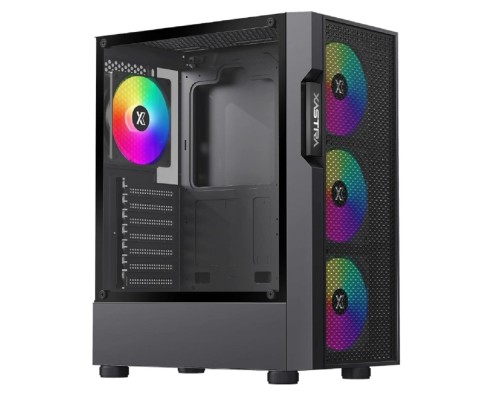 [Корпуса] XASTRA Корпус A302 4FRGB  Black ATX/Mesh/ tempered glass / 4x120mm FC120-FRGB fans/ A302-BK-FC120FRGB-4F-GL