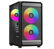 XASTRA Корпус A303M 3ARGB Black mATX/Mesh/ tempered glass / 2x140mm + 1x120mm ARGB PWM fans/ Door/  A303M-2FC14A-1FC12A-D