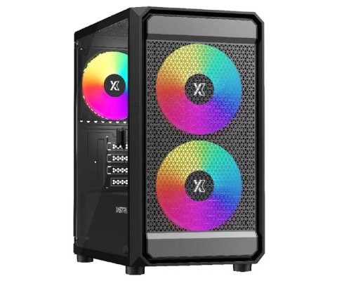 [Корпуса] XASTRA Корпус A303M 3ARGB Black mATX/Mesh/ tempered glass / 2x140mm + 1x120mm ARGB PWM fans/ Door/  A303M-2FC14A-1FC12A-D