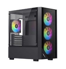 XASTRA Корпус A401M 4FRGB Black mATX/Mesh/half size TG / 4x120mm FRGB fans/ A401M-4FC12F-BK
