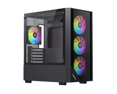 [Корпуса] XASTRA Корпус A401M 4FRGB Black mATX/Mesh/half size TG / 4x120mm FRGB fans/ A401M-4FC12F-BK