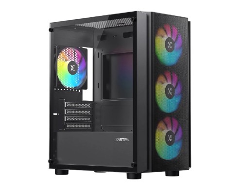 [Корпуса] XASTRA Корпус A402M 4FRGB Black mATX/Mesh/full-size TG/4x120mm FRGB fans/ A402M-4FC12F-BK