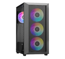 XASTRA Корпус A406 4ARGB Black ATX/Mesh/ tempered glass / 4x120mm ARGB PWM fans/ A406-4FC12A