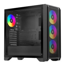 XASTRA Корпус A500 4ARGB Black ATX/Mesh/ tempered glass / 4x 120mm FC120-ARGB PWM fans/ A500-BK-FC120ARGB-4F-GL
