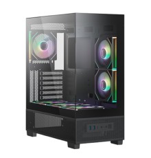 XASTRA Корпус Q500 6ARGB-C10-UC Black ATX/Aquarium/Screewless/ 6x120mm ARGB PWM FM fans/Argb+PWM HUB 10port/ Type-C/ Q500-6FM12A-C10-UC