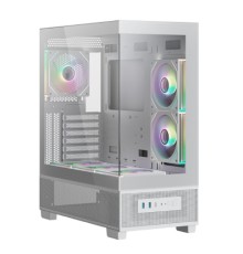 XASTRA Корпус Q500 6ARGB-C10-UC White ATX/Aquarium/Screewless/ 6x120mm ARGB PWM FM fans/Argb+PWM HUB 10port/ Type-C/ Q500-6FM12A-C10-UC-WH