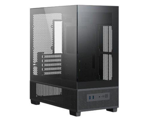 [Корпуса] XASTRA Корпус Q500M-0F Black mATX/Aquarium/Screewless/no fans/ Q500M-0F