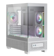 XASTRA Корпус Q500M 3ARGB-C10 White mATX/Aquarium/Screewless/ 3x120mm ARGB PWM FM fans/Argb+PWM HUB 10port/ Q500M-3FM12A-C10-WH