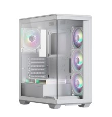 XASTRA Корпус Q600 6ARGB-C10-WH White ATX/Aquarium/Screewless/6x120mm ARGB PWM FM fans/Argb+PWM HUB 10port/ Q600-6FM12A-C10-WH