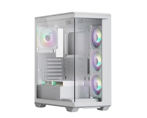 [Корпуса] XASTRA Корпус Q600 6ARGB-C10-WH White ATX/Aquarium/Screewless/6x120mm ARGB PWM FM fans/Argb+PWM HUB 10port/ Q600-6FM12A-C10-WH