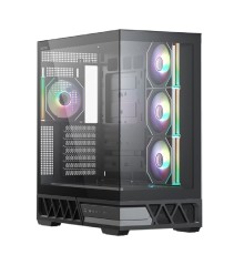 XASTRA Корпус Q700 4ARGB-C10-UC Black ATX/Aquarium/Screewless/4x120mm ARGB PWM mirror fans/Argb+PWM HUB 10port/Type C Q700-4FM12A-C10-UC