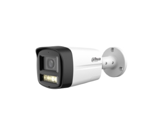 [Видеонаблюдение] DAHUA DH-HAC-HFW1200TLMP-IL-T-0280B Уличная цилиндрическая HDCVI-видеокамера 2Мп; CMOS; объектив 2.8мм; ИК 40м, Led 40м IP67 металл, пластик