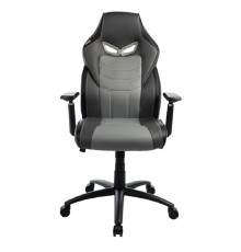 Кресло игровое Filum FL-CH-G-040 пластиковая крестовина, спинка/сиденье экокожа, подлокотники с регулировкой по высоте, элементы из хрома, черно-серое (1113086)