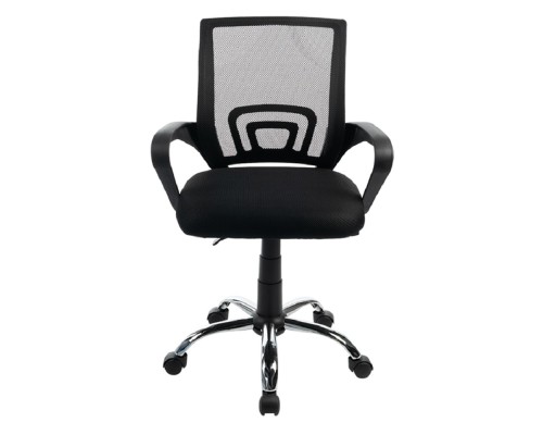 [Офисные кресла] Кресло офисное Filum FL-CH-OF-010 крестовина из металла/хром, газлифт 100мм, сетки+ткань, колеса пластик, регулировка высоты, черное (1113090)