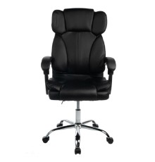 Кресло офисное Filum FL-CH-OFB-010 бизнес, крестовина из металла/хром, спинка/сиденье экокожа, газлифт 100мм, колеса пластик, подлокотники со вставкам (1113093)