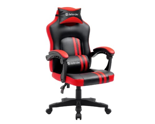 [Офисные кресла] Игровое кресло Mercury Черный/Красный,полиуретан,50мм DEFENDER