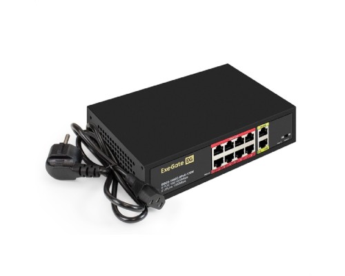 [Сетевое оборудование] Exegate EX299028RUS Коммутатор неуправляемый ExeGate EDGS-1082D.8PoE-120  21,79W (10-портовый: 8 портов UTP 10/100 Base-Tx с поддержкой IEEE 802.3af (PoE), мощность PoE: 15,4W, суммарно 120W, 2 порта 