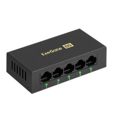 Exegate EX298689RUS Коммутатор неуправляемый ExeGate EDES-1005D (5-портовый UTP 10/100Mbps, металлический корпус, с функцией энергосбережения (EEE), настольный/настенный)