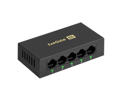 [Сетевое оборудование] Exegate EX298689RUS Коммутатор неуправляемый ExeGate EDES-1005D (5-портовый UTP 10/100Mbps, металлический корпус, с функцией энергосбережения (EEE), настольный/настенный)