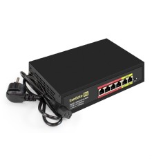 Exegate EX299020RUS Коммутатор неуправляемый ExeGate EDES-1006D.4PoE-48W (6-портовый UTP 10/100 Base-Tx: 4 порта 802.3af (PoE), мощность PoE: 25W, суммарно 48W, 2 порта RJ45 uplink, настенный/настольн