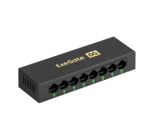 Exegate EX298690RUS Коммутатор неуправляемый ExeGate EDES-1008D (8-портовый UTP 10/100Mbps, металлический корпус, с функцией энергосбережения (EEE), настольный/настенный)