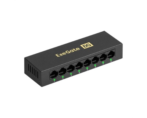 [Сетевое оборудование] Exegate EX298690RUS Коммутатор неуправляемый ExeGate EDES-1008D (8-портовый UTP 10/100Mbps, металлический корпус, с функцией энергосбережения (EEE), настольный/настенный)