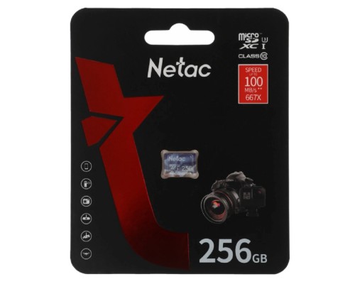 [Карта памяти ] Micro SecureDigital 256GB Netac P500 Ultra w/o adapter