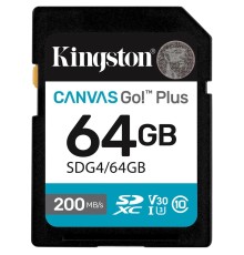 SecureDigital 64GB Kingston Canvas Go Plus G4 200R V30 