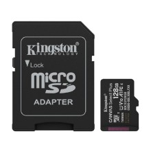Micro SecureDigital 128GB Kingston  Canvas Select Plus Gen3 150MB/s A1, с адаптером