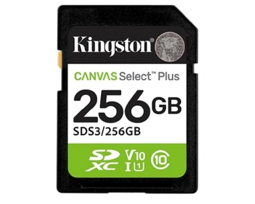 [Карта памяти ] SecureDigital 256GB Kingston Canvas Select Plus Gen3 150MB/s C10 UHS-I U1 V10 