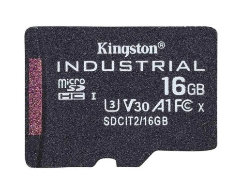 [карты памяти] Промышленная карта памяти Micro SecureDigital 16GB Kingston, Class 10 UHS-I U3 V30 A1 TLC в режиме pSLC, темп. режим от -40? до +85?
