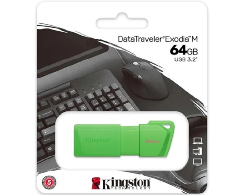 [Носитель информации] Kingston USB Drive 64GB USB 3.2 DT Exodia M DTXM - NEON (GREEN) 