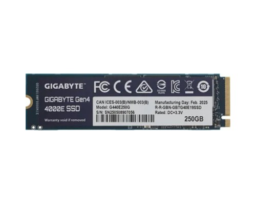 [носитель информации ] Gigabyte SSD 250GB G440E250G M.2 2280 PCI Express 4.0x4, NVMe 1.4