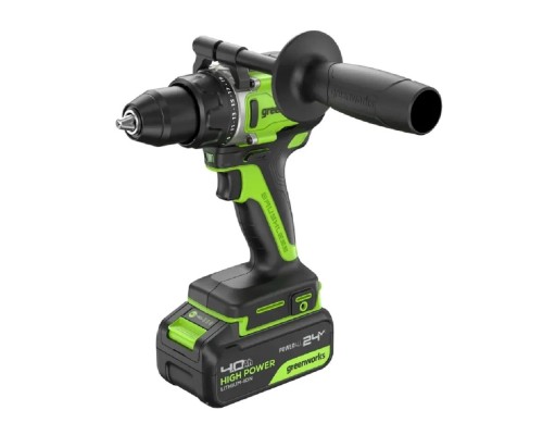 [Дрели, Шуруповерты, Гайковерты] Greenworks GD24DD90 Дрель-шуруповерт аккумуляторная,  24V, 90 Нм, бесщеточная, 45/90Нм,1х4Ач,ЗУ,кор [3707507CUB]