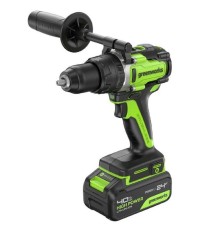 Greenworks GD24DD140 Дрель-шуруповерт аккумуляторная,  24V, 70/140Нм,Anti-kickback,2х4Ач,ЗУ,кор [3707607CUD]