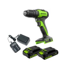 Greenworks GD24DD35 Дрель-шуруповерт аккумуляторная, 24V, б/щет, 29/35Нм,2х2Ач,ЗУ,кор [3704007CUC]