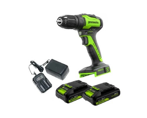[Дрели, Шуруповерты, Гайковерты] Greenworks GD24DD35 Дрель-шуруповерт аккумуляторная, 24V, б/щет, 29/35Нм,2х2Ач,ЗУ,кор [3704007CUC]