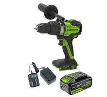Greenworks GD24DD140 Дрель-шуруповерт аккумуляторная,  24V, 70/140Нм,Anti-kickback,1х4Ач,ЗУ,кор [3707607CUB]