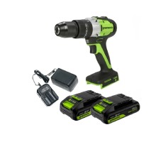 Greenworks GD24DD60 Дрель-шуруповерт ударная аккумуляторная, 24V, бесщеточная, 30/60Нм,2х2Ач,ЗУ,кор [3704107CUC]