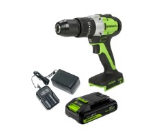 Greenworks GD24DD60 Дрель-шуруповерт ударная аккумуляторная, 24V, бесщеточная, 30/60Нм,1х2Ач,ЗУ,кор [3704107CUA]