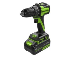 Greenworks DD345, 24V, Дрель-шуруповерт аккумуляторная, бесщеточная, 27/45 Нм,13мм,1х4Ач,ЗУ,кор  [3708307CUB]