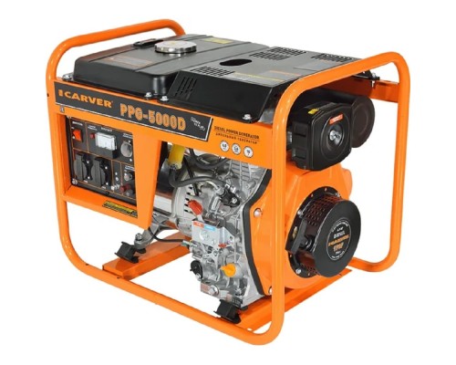 [Генераторы] Генератор CARVER  PPG - 5000D дизель [01.020.00050] { (LT-178F, 3,3/3,6 кВт, 220В, бак12.5л, медь) (12 шт/пал) }