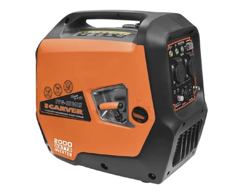 [Генераторы] Генератор CARVER PPG- 2000IS бензин, инверторный [01.020.00022] { (1,8/2,0кВт, 220/12В, бак 4 л, 2 розетки)(18 шт/пал) }