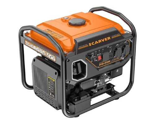 [Генераторы] Генератор CARVER  PPG -5100I инверторный [01.020.00056] { (4,2/4,5 кВт, 220В, 2 розетки, USB, дисплей) (16шт/пал) }
