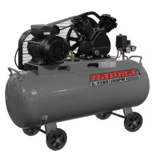 Компрессор Парма K-2200/100РМ [02.014.00007] { (масл.ременн., 2200Вт асинхр.,100л.,336л/мин, 8 Бар, вых.2шт/рапид)6ш }