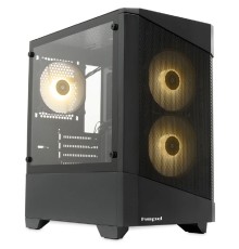 Case HSPD M330, Mesh Mini-tower, Black, TG, 0.6 SPCC, 3x120mm ARGB (M11-120) mATX, mITX 175/330/160mm 2x2.5
