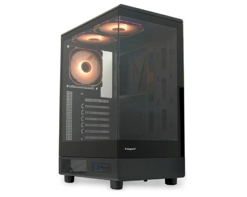[Корпуса] Case HSPD F510, Panoramic Mid Tower, Black, TG, 0.5 SPCC, 3x120mm ARGB (Orbis F1) ATX, mATX, mITX 180/280/160mm 1x2.5